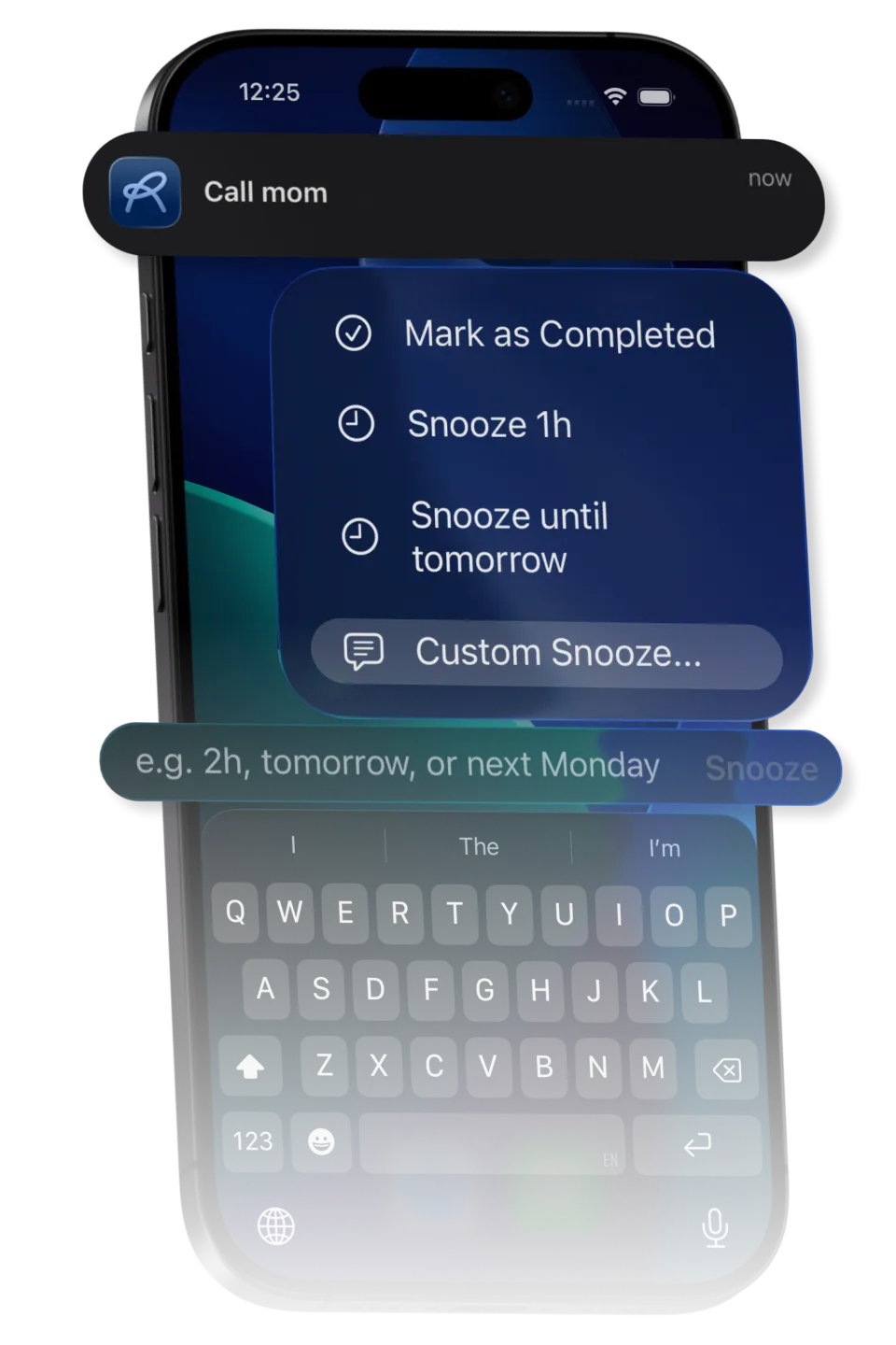 Recaal natural-language snooze from the notification