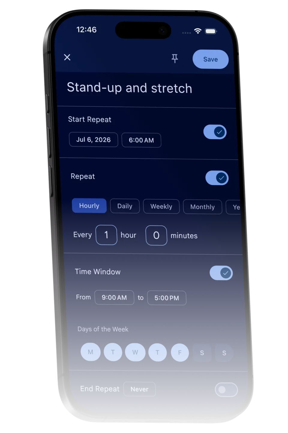 Recaal recurring reminder settings